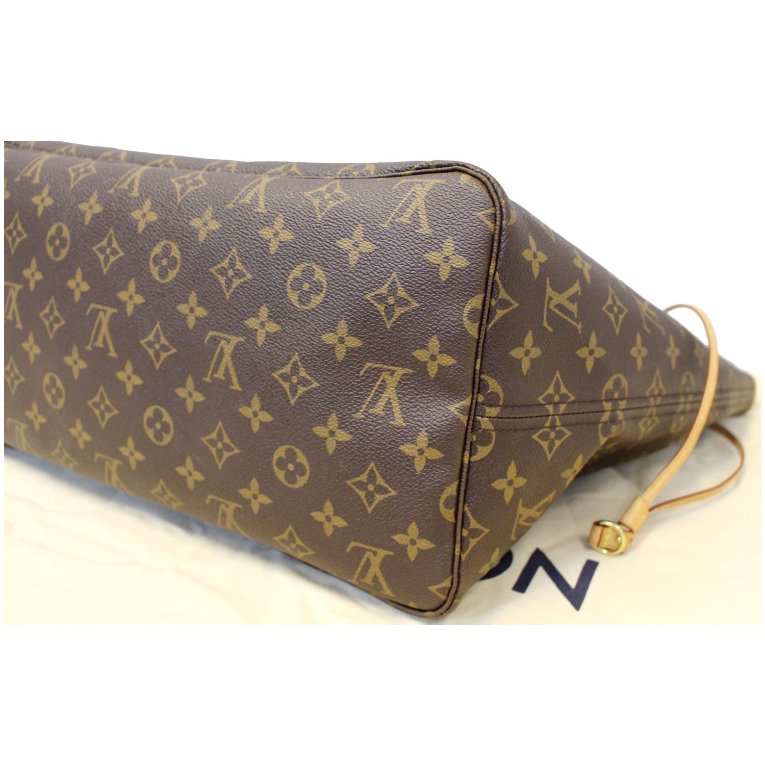 Neverfull cloth clutch bag Louis Vuitton Brown in Cloth - 32891699
