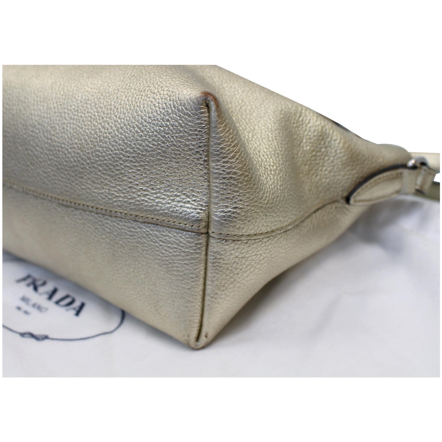 Prada Metallic Leather Diagramme Mini Shoulder Bag (SHF-18475) – LuxeDH