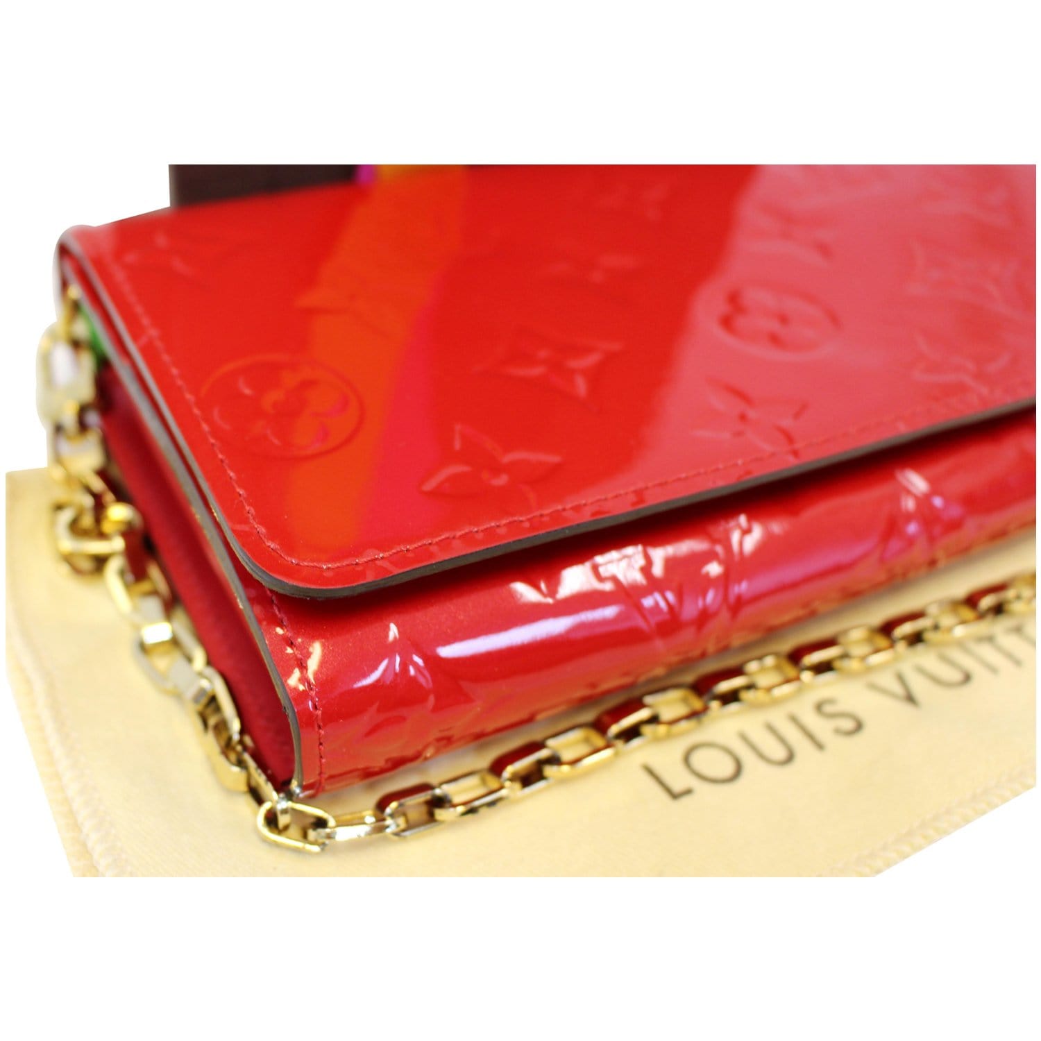 AUTHENTIC LOUIS VUITTON Vernis Red Patent Leather Double Snap Wallet