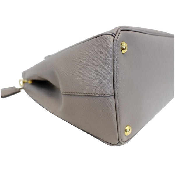 PRADA Saffiano Double Zip Executive Tote Shoulder Bag Grey-US
