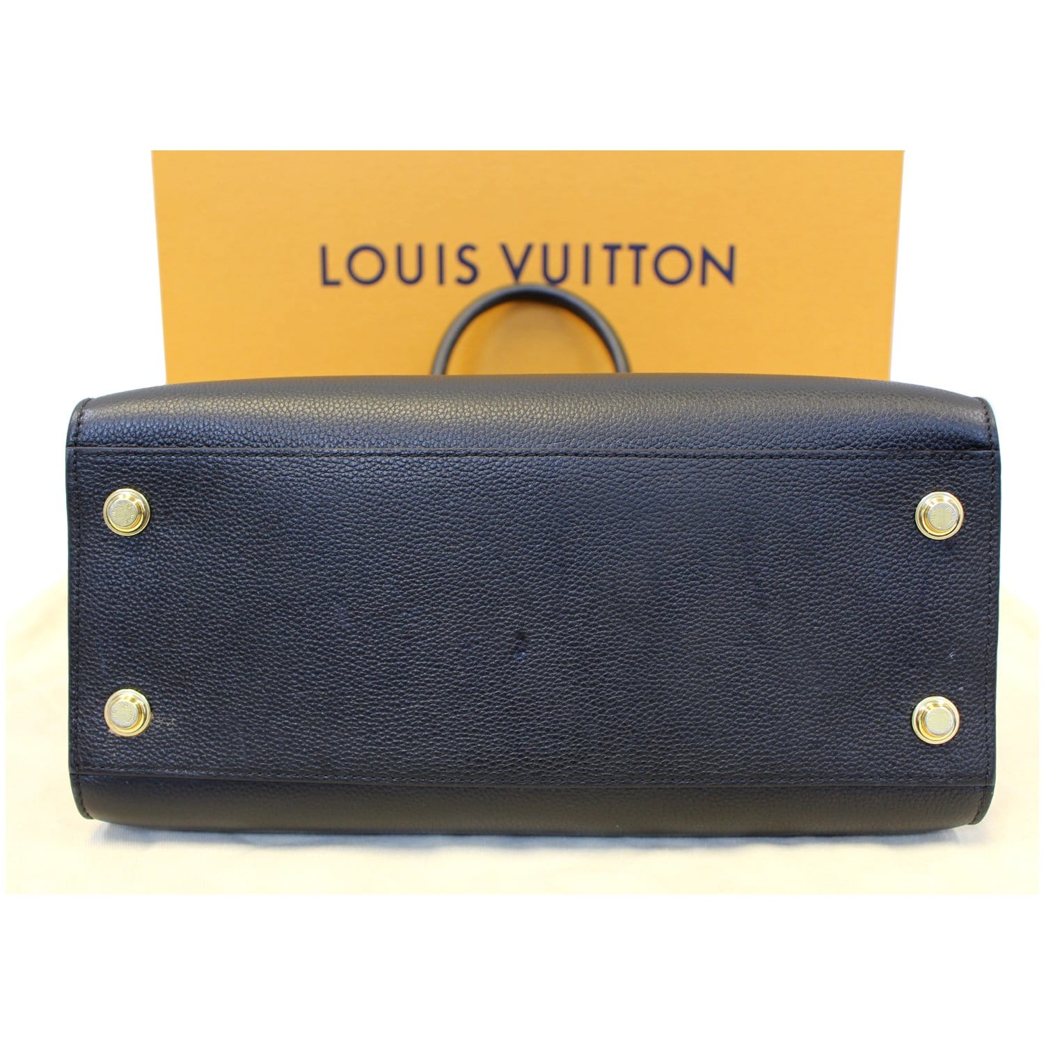 Authentic LOUIS VUITTON Leather City Steamer PM Satchel In Yellow