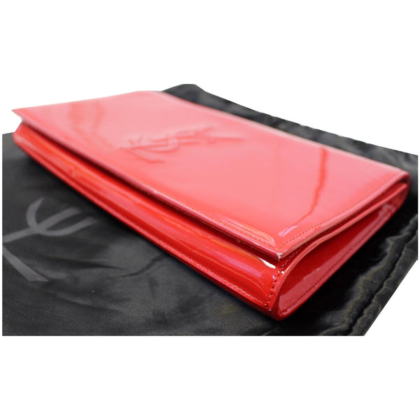 YVES SAINT LAURENT Large Belle de Jour Patent Leather Clutch Bag Red-US