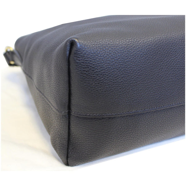 PRADA Daino Medium Leather Tote Shoulder Bag Black