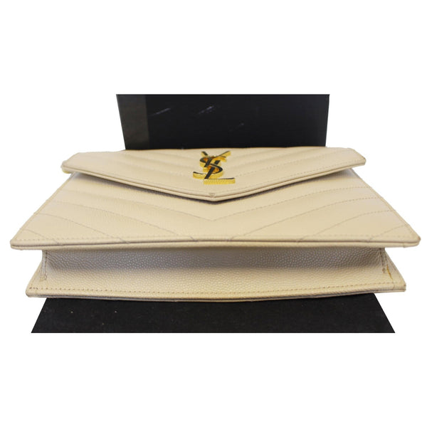 SAINT LAURENT Grain De Poudre Monogram Chain Wallet Powder-US