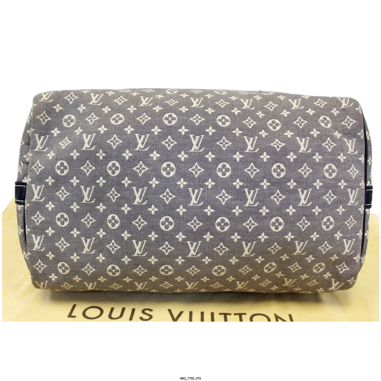 LOUIS VUITTON Monogram Mini Lin Speedy 30 Hand Bag White M95319 LV Auth  tp613