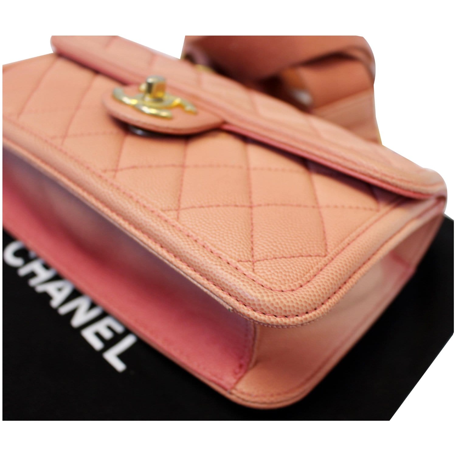Chanel Sunset On The Sea Caviar Leather Small Flap in Coral