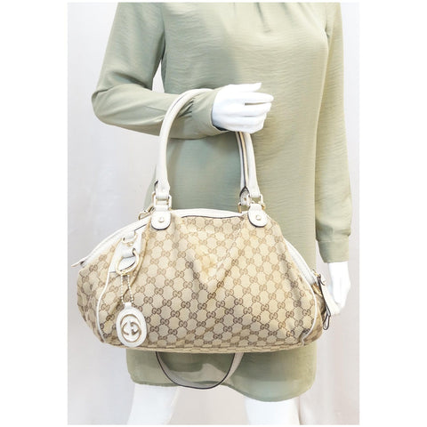 Gucci GG Sukey Two Way Shoulder Bag Beige 223974