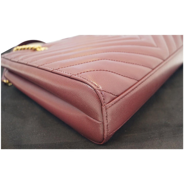 YVES SAINT LAURENT Tribeca Small Grain De Poudre Shopping Bag Burgundy - Last Call