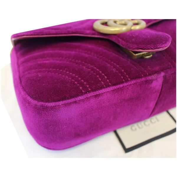 GUCCI GG Marmont Velvet Mini Shoulder Crossbody Bag Purple-US