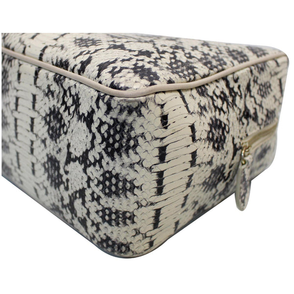 VERSACE Python Embossed Satchel Bag White/Black