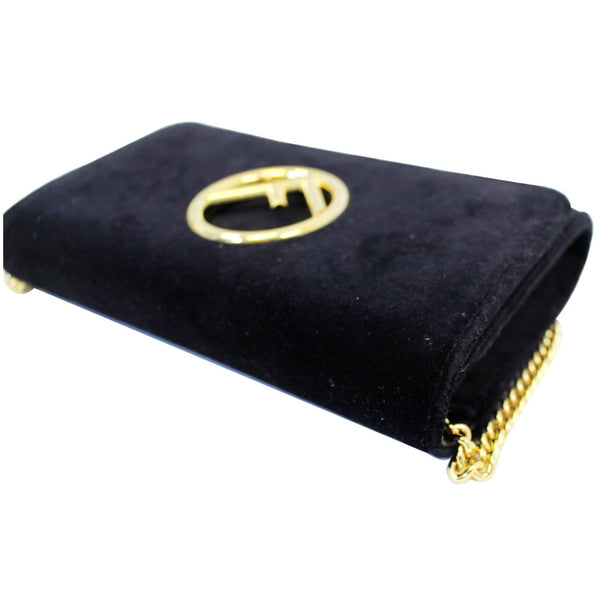 Fendi Wallet Velvet On Chain Crossbody Bag  - left view 