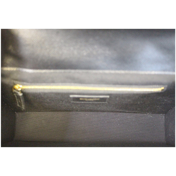 YVES SAINT LAURENT Large Envelope Grain De Poudre Chain Shoulder Bag Black