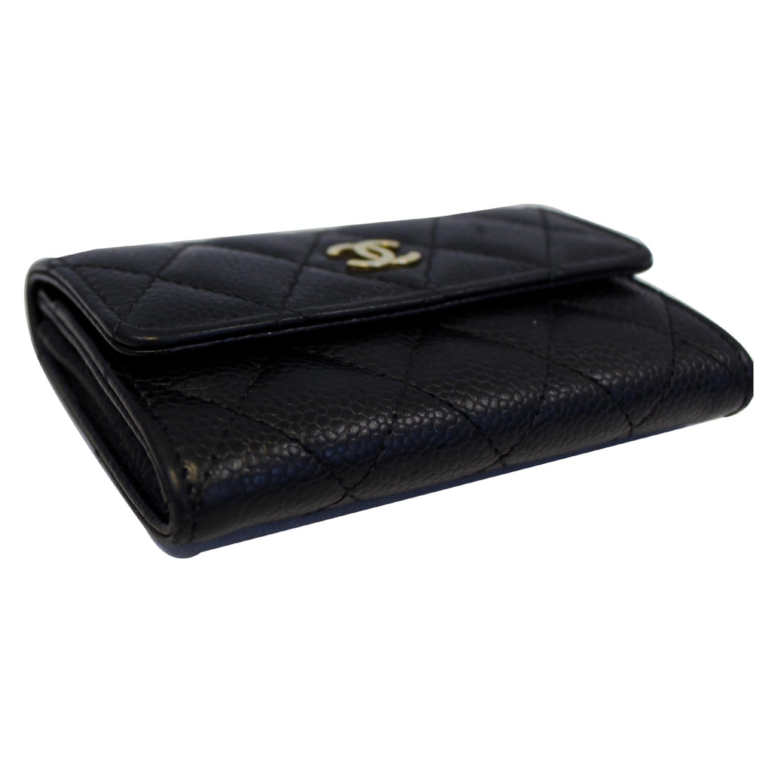 Chanel Le boy Caviar Leather Flap Card Holder Black - NOBLEMARS