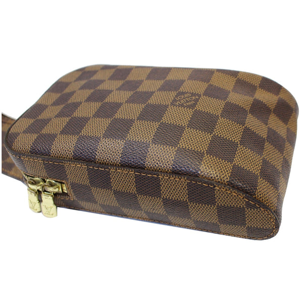 Close look lv Damier Geronimos Ebene Brown Hip Bag