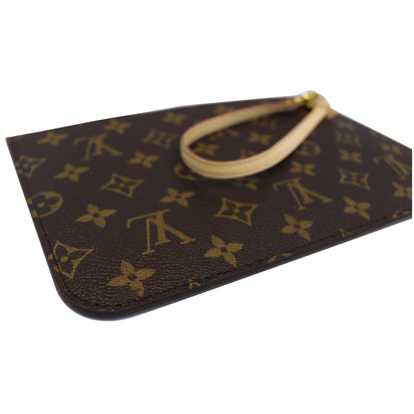 LOUIS VUITTON Pochette Wristlet Pouch Monogram Canvas Neverfull MM Brown/Red-US