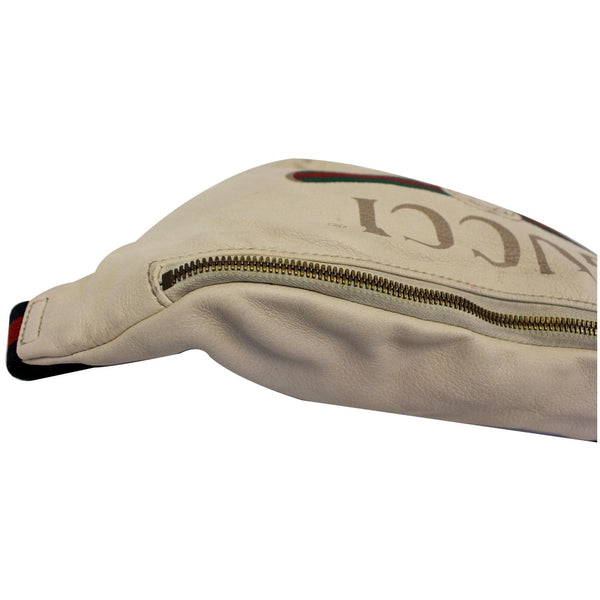 GUCCI Print Leather White Belt Waist Bum Bag Medium 530412