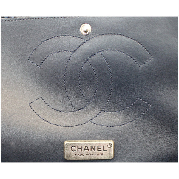 Chanel Timeless Classic Double Flap Bag Python Blue inside view