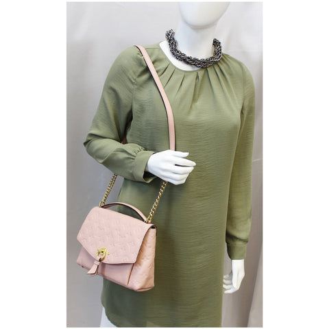 LOUIS VUITTON Blanche BB Empreinte Leather Shoulder Bag Rose Poudre