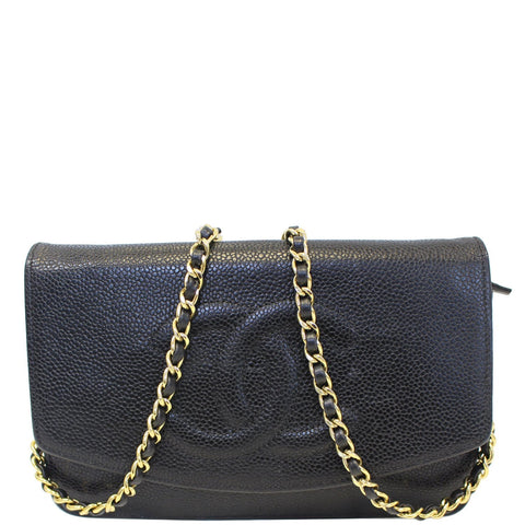 CHANEL Timeless WOC Caviar Leather Clutch Crossbody Bag Black