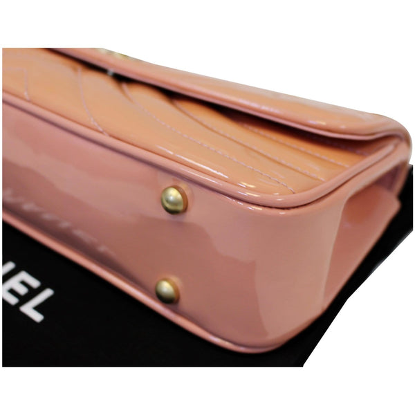 Chanel Flap Shoulder Bag Patent Leather Peach in good condition