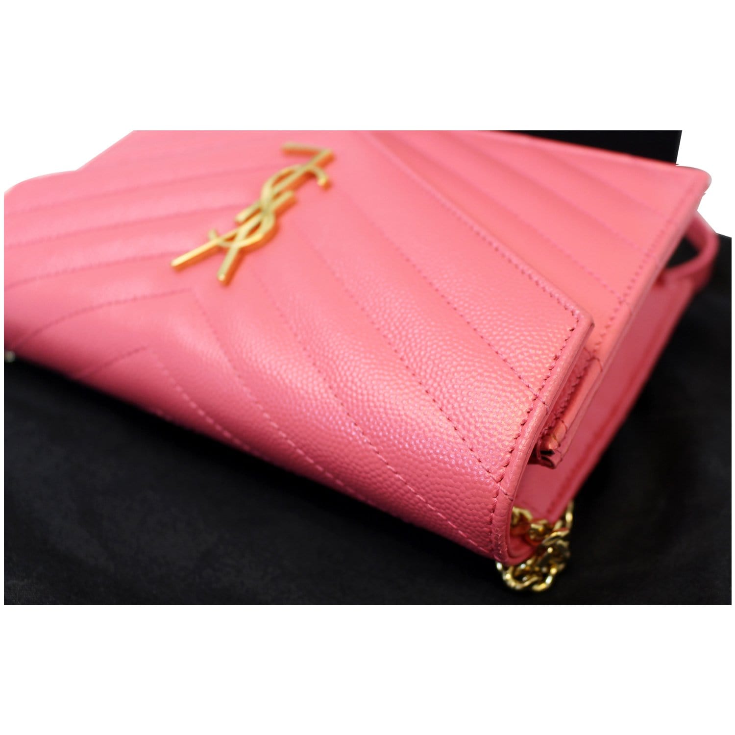 Auth Saint Laurent Fold Purse #9705 Long Wallet YSL Vstech Pink Beige  Leather | eBay
