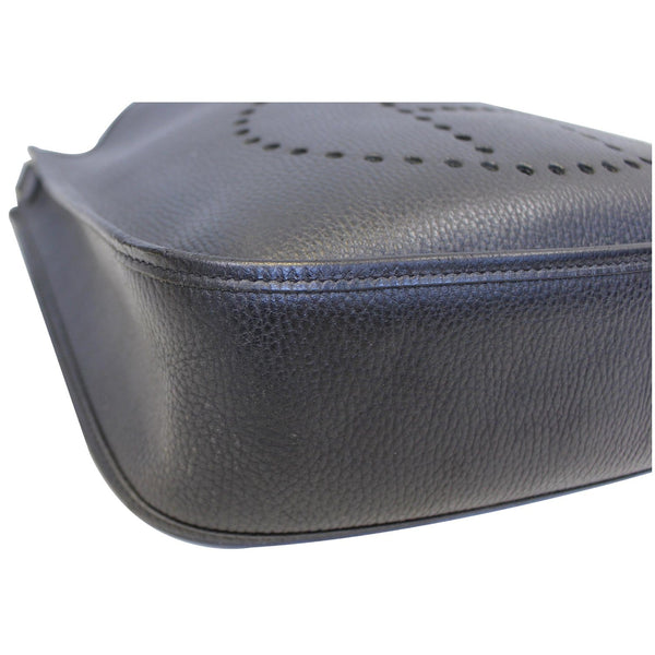 HERMES Evelyne GM Taurillon Clemence Shoulder Bag Black