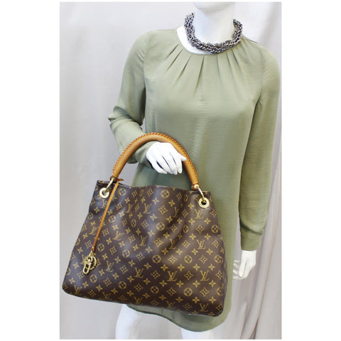 LOUIS VUITTON Artsy MM Monogram Canvas Shoulder Bag Brown