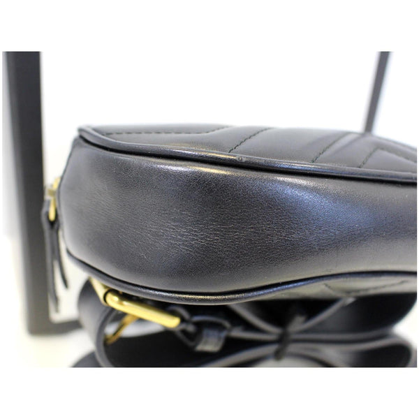 GUCCI GG Marmont Matelasse Black Leather Belt Bag 476434-US