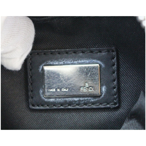 FENDI FF Zucchino Small Oyster Shoulder Bag Black