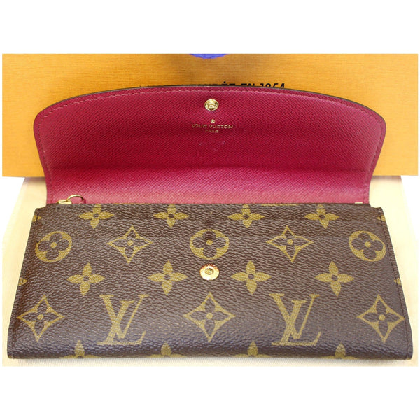 LOUIS VUITTON Emilie Monogram Canvas Wallet Brown