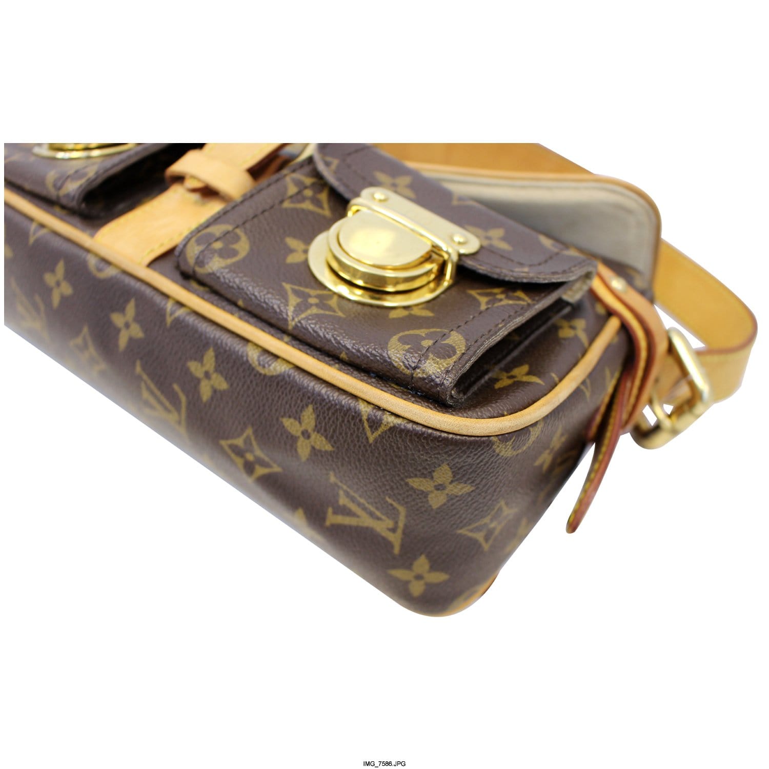 Brown Louis Vuitton Monogram Hudson PM Shoulder Bag