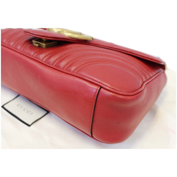 GUCCI GG Marmont Matelasse Red Leather Shoulder Bag-US