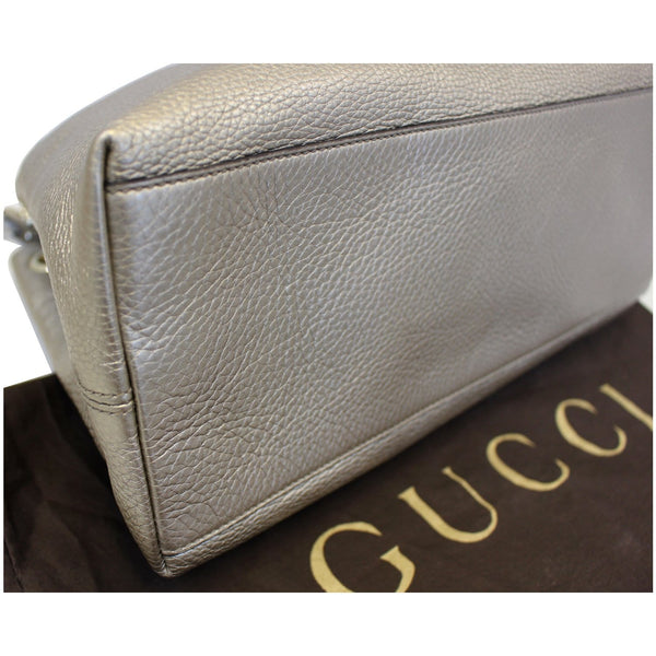 GUCCI Soho Pebbled Leather Chain Shoulder Bag 308982 Silver-US