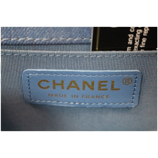 Chanel Boy The 27th Mini Denim Shoulder Bag Blue logo