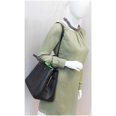 LOUIS VUITTON Montaigne GM Empreinte Leather Shoulder Bag Black-US