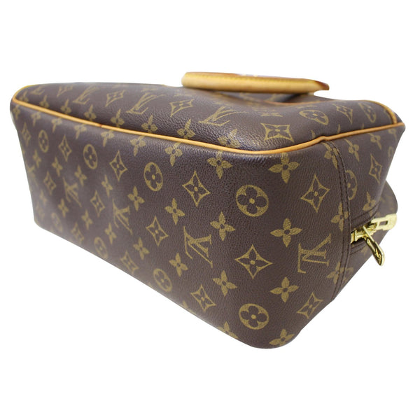 LOUIS VUITTON Deauville Monogram Canvas Boston Satchel Bag Brown