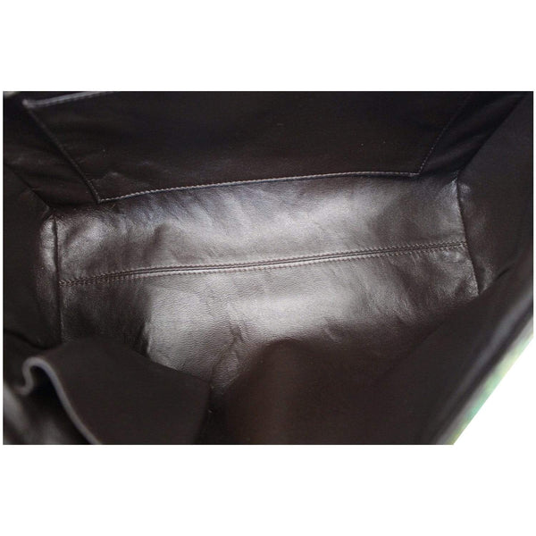 Chanel Jumbo Classic Fur and Python Leather Flap Bag inside view