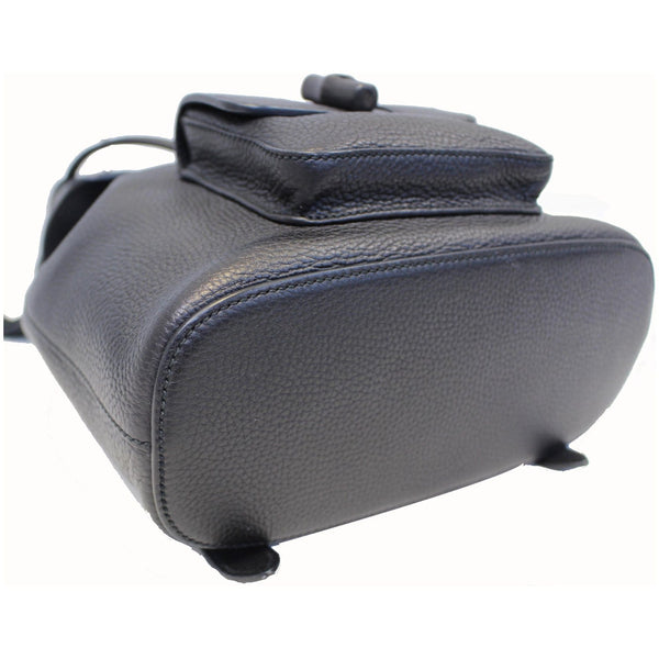 Gucci Bamboo Pebbled Leather Backpack Bag Black - bottom seams