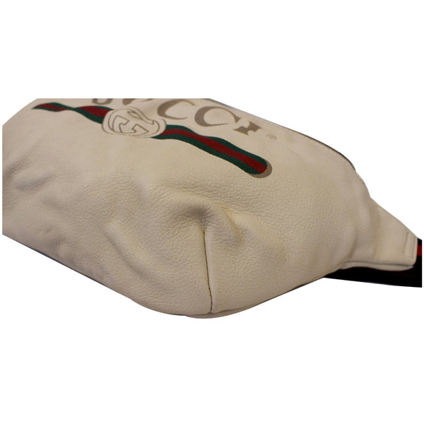 GUCCI Print Leather Medium Belt Waist Bum Bag White 530412