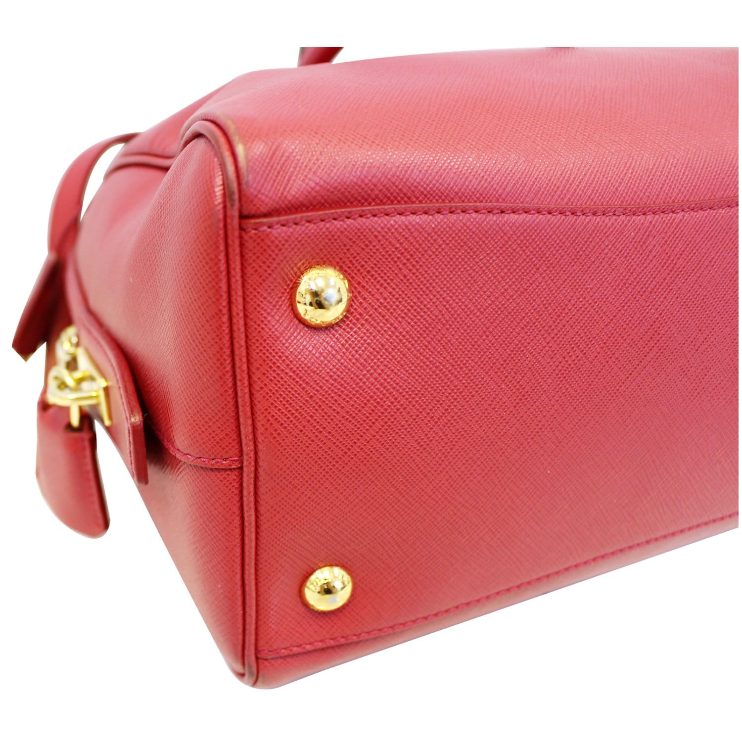 Galleria leather handbag Prada Burgundy in Leather - 30601089