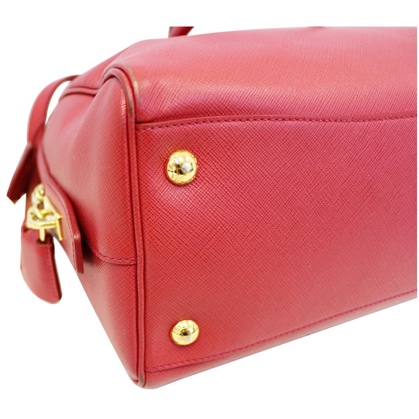 PRADA Lux Saffiano Leather Boston Handbag Red-US