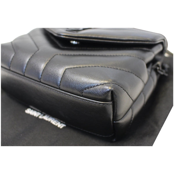 YVES SAINT LAURENT Matelasse Loulou Monogram Calfskin Shoulder Bag Black