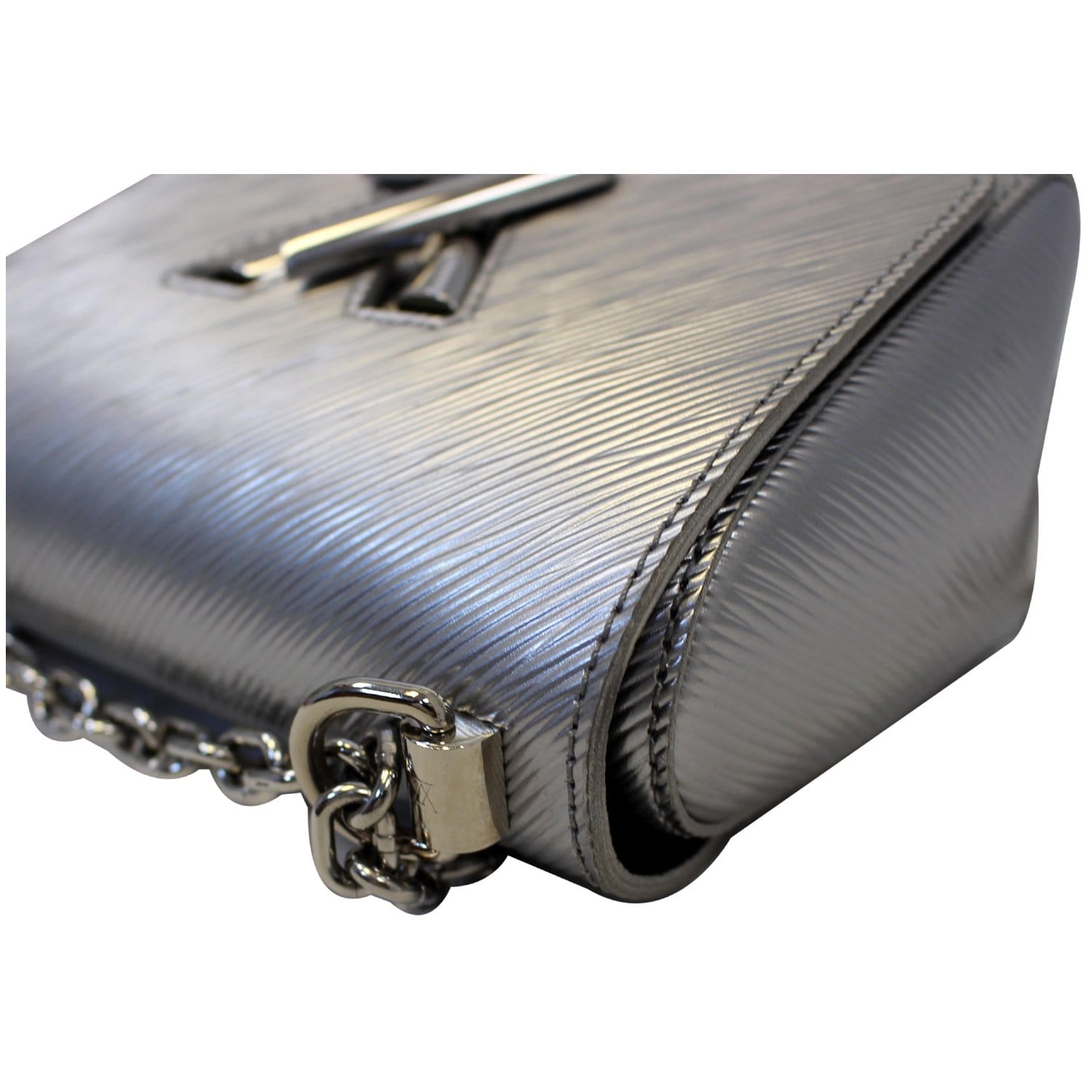 LOUIS VUITTON Twist PM Calfskin Leather Crossbody Bag Silver-US