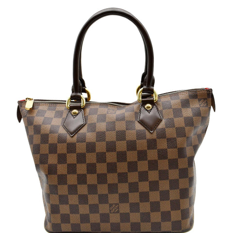LOUIS VUITTON Saleya PM Damier Ebene Tote Bag Brown