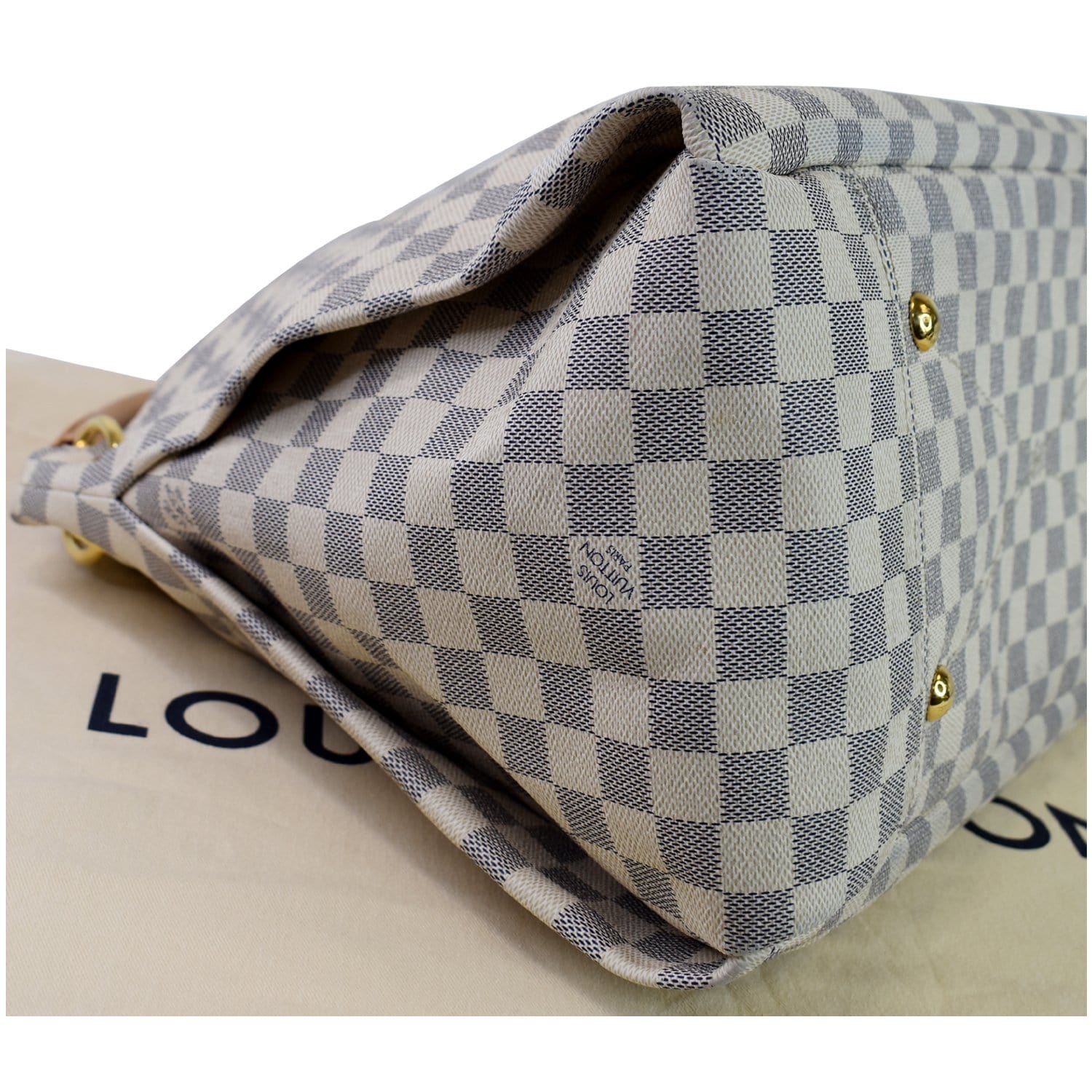 LOUIS VUITTON Artsy MM Damier Azur Shoulder Bag White-E5475-SOLD