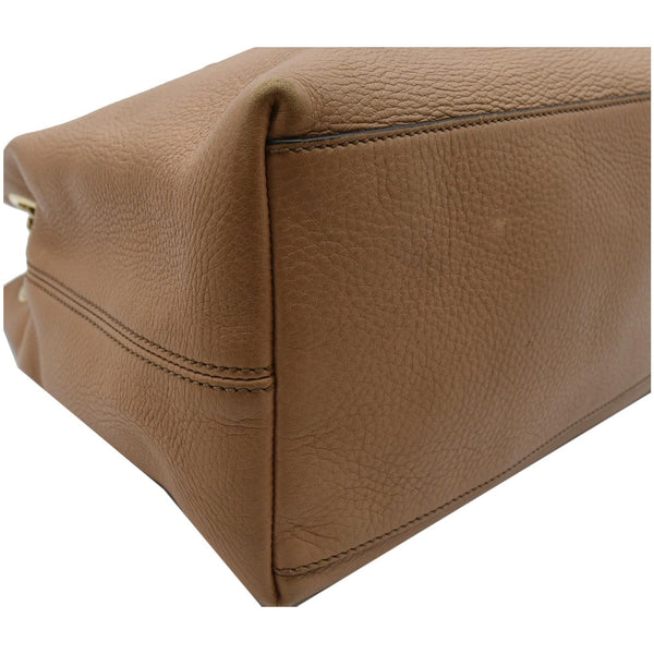 GUCCI Soho Pebbled Leather Chain Shoulder Bag 308982 Beige