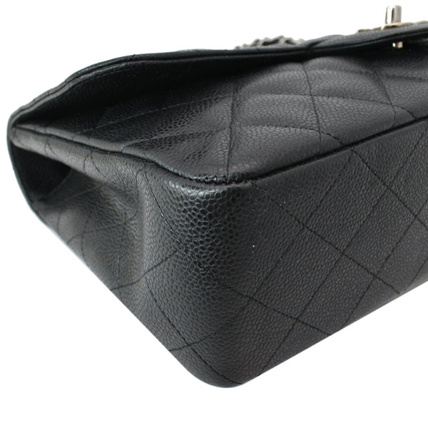 CHANEL Jumbo Classic Single Flap Caviar Leather Shoulder Bag Black