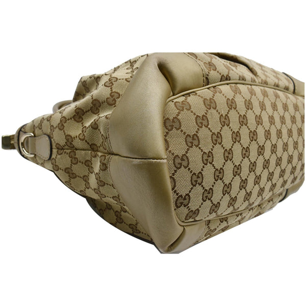 GUCCI Sukey GG Canvas Top Handle Satchel Bag Beige 285730