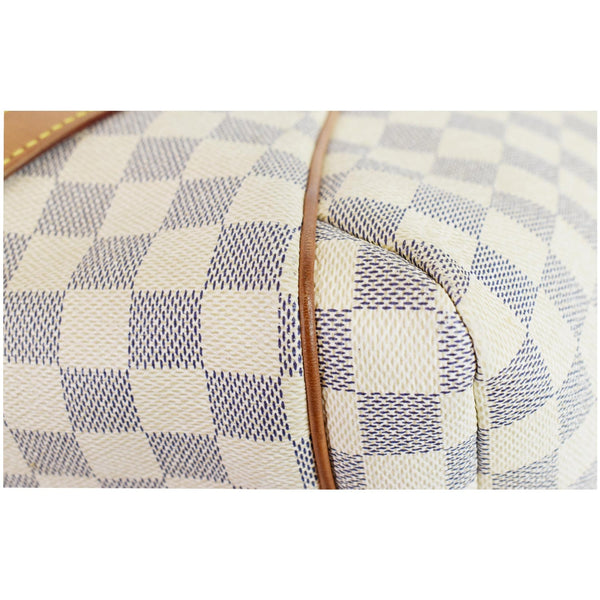 Louis Vuitton Totally MM Damier Azur Shoulder Bag White - brown seams