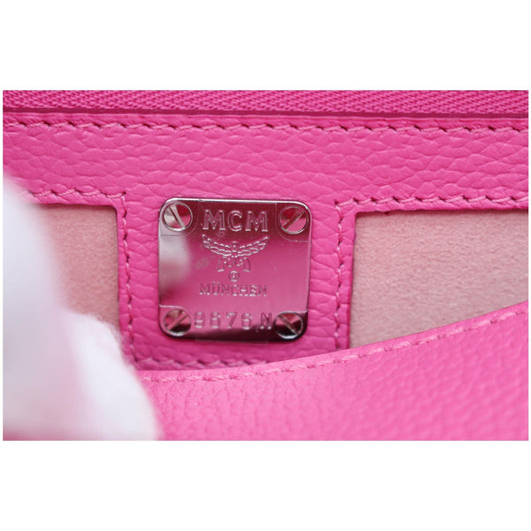 MCM Patricia Studded Leather Satchel Bag Pink